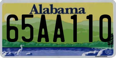 AL license plate 65AA110