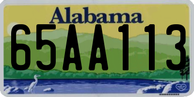 AL license plate 65AA113