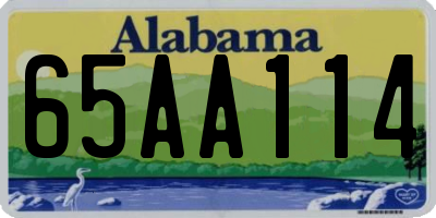 AL license plate 65AA114