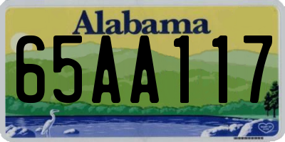 AL license plate 65AA117