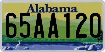 AL license plate 65AA120