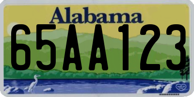 AL license plate 65AA123