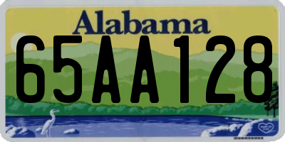 AL license plate 65AA128