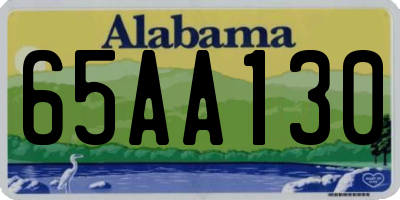 AL license plate 65AA130