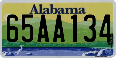 AL license plate 65AA134