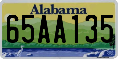 AL license plate 65AA135