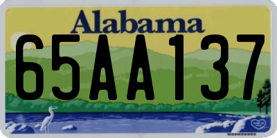 AL license plate 65AA137