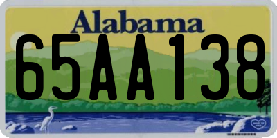 AL license plate 65AA138