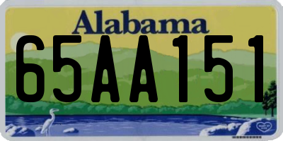 AL license plate 65AA151
