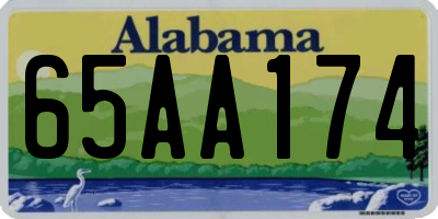 AL license plate 65AA174