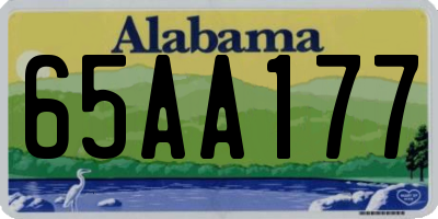 AL license plate 65AA177