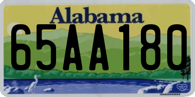 AL license plate 65AA180