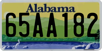 AL license plate 65AA182