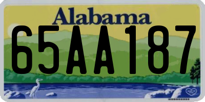AL license plate 65AA187