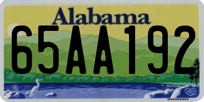AL license plate 65AA192