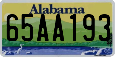 AL license plate 65AA193