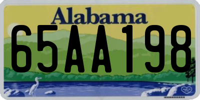 AL license plate 65AA198