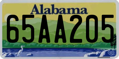 AL license plate 65AA205