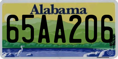 AL license plate 65AA206