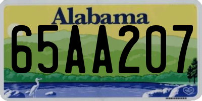 AL license plate 65AA207