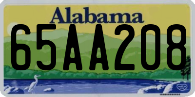 AL license plate 65AA208