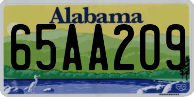 AL license plate 65AA209