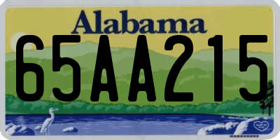 AL license plate 65AA215