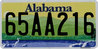 AL license plate 65AA216