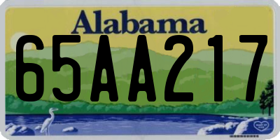 AL license plate 65AA217