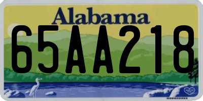 AL license plate 65AA218