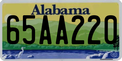 AL license plate 65AA220