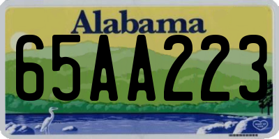 AL license plate 65AA223