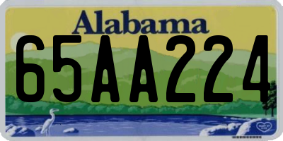 AL license plate 65AA224