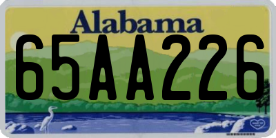 AL license plate 65AA226