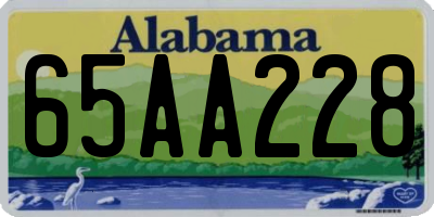 AL license plate 65AA228