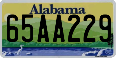 AL license plate 65AA229