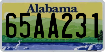 AL license plate 65AA231