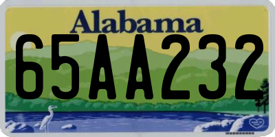 AL license plate 65AA232