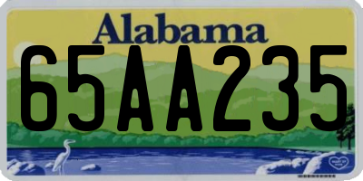 AL license plate 65AA235