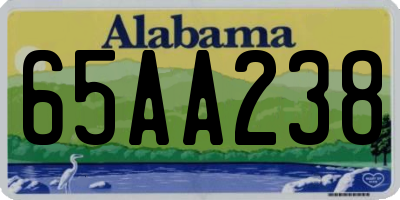 AL license plate 65AA238