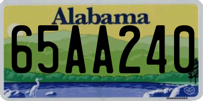 AL license plate 65AA240
