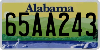 AL license plate 65AA243