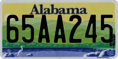 AL license plate 65AA245