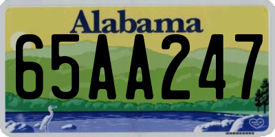 AL license plate 65AA247