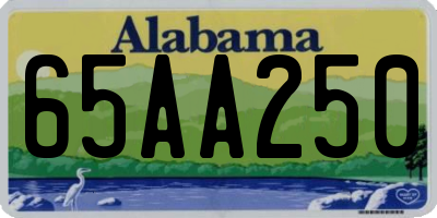AL license plate 65AA250