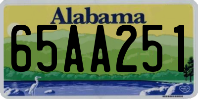 AL license plate 65AA251