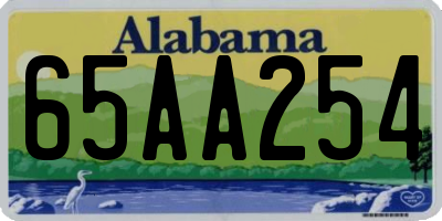 AL license plate 65AA254