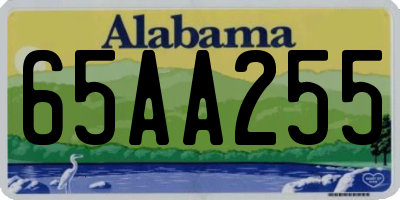AL license plate 65AA255