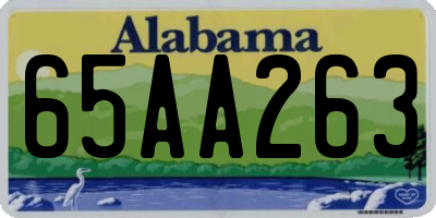 AL license plate 65AA263