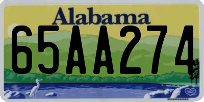 AL license plate 65AA274